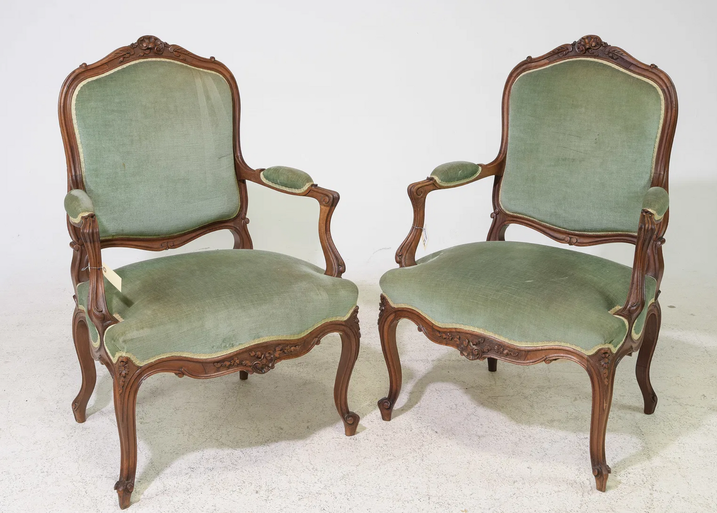 PAIR Louis XV Walnut Chairs (c. 1920s)
