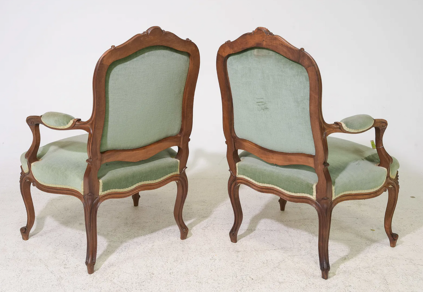 PAIR Louis XV Walnut Chairs (c. 1920s)