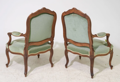 PAIR Louis XV Walnut Chairs (c. 1920s)