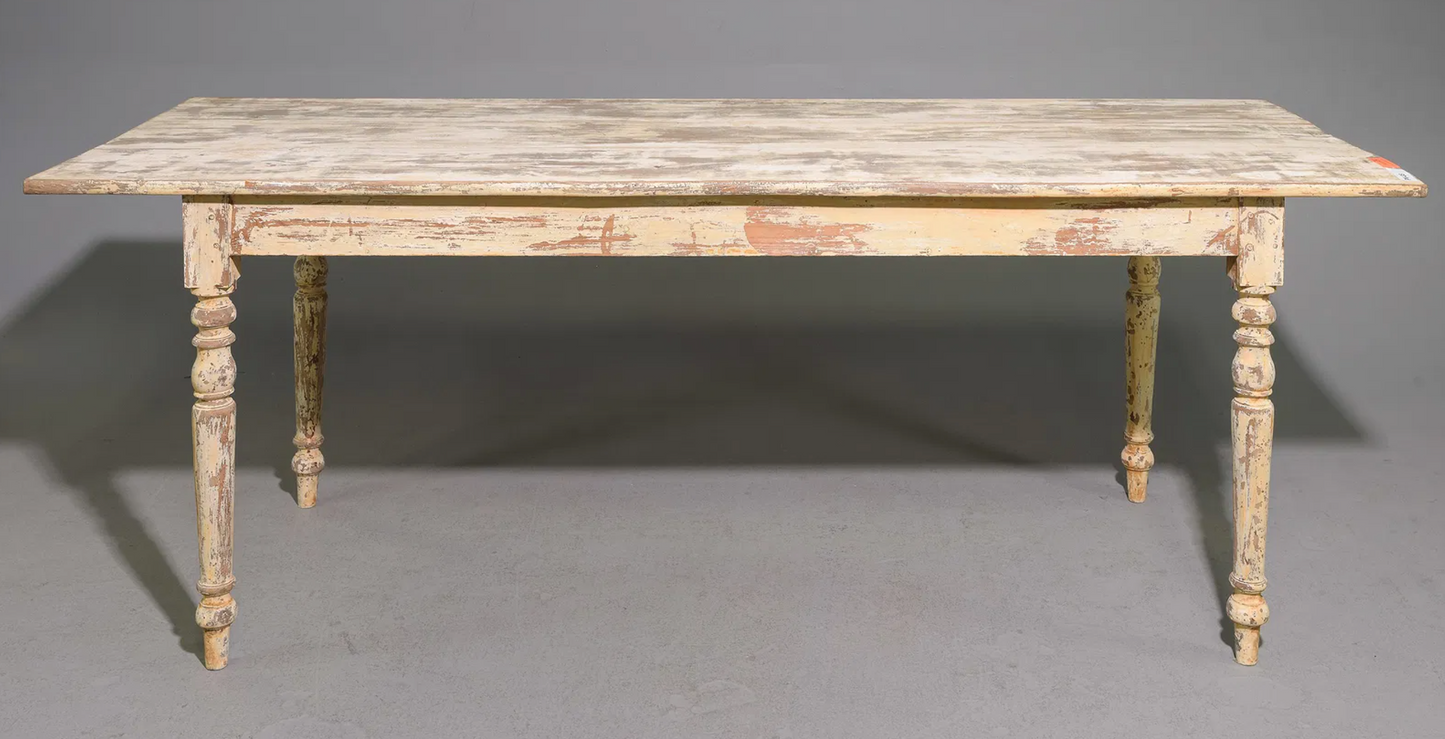 French Painted Farmhouse Table 81.5x30x30"h