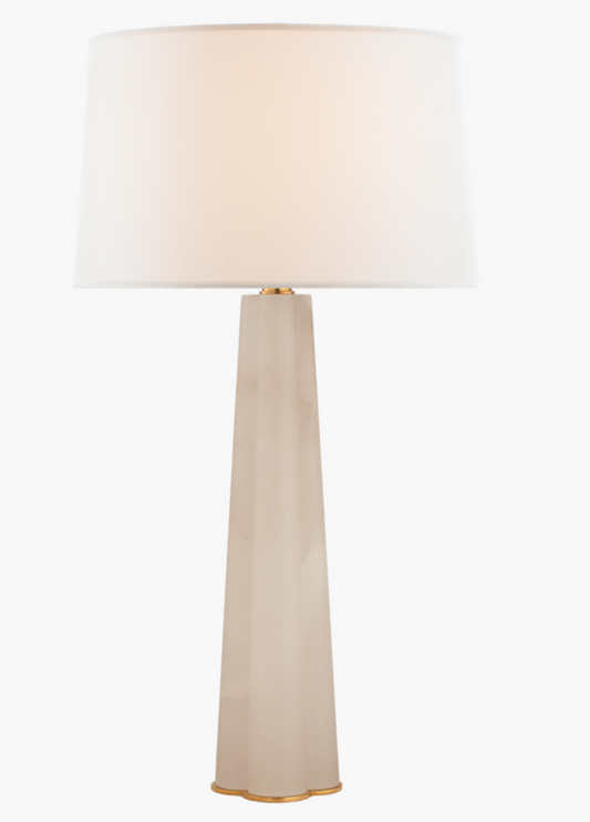 Adeline Lg Quatrefoil Alabaster Lamp 32"h