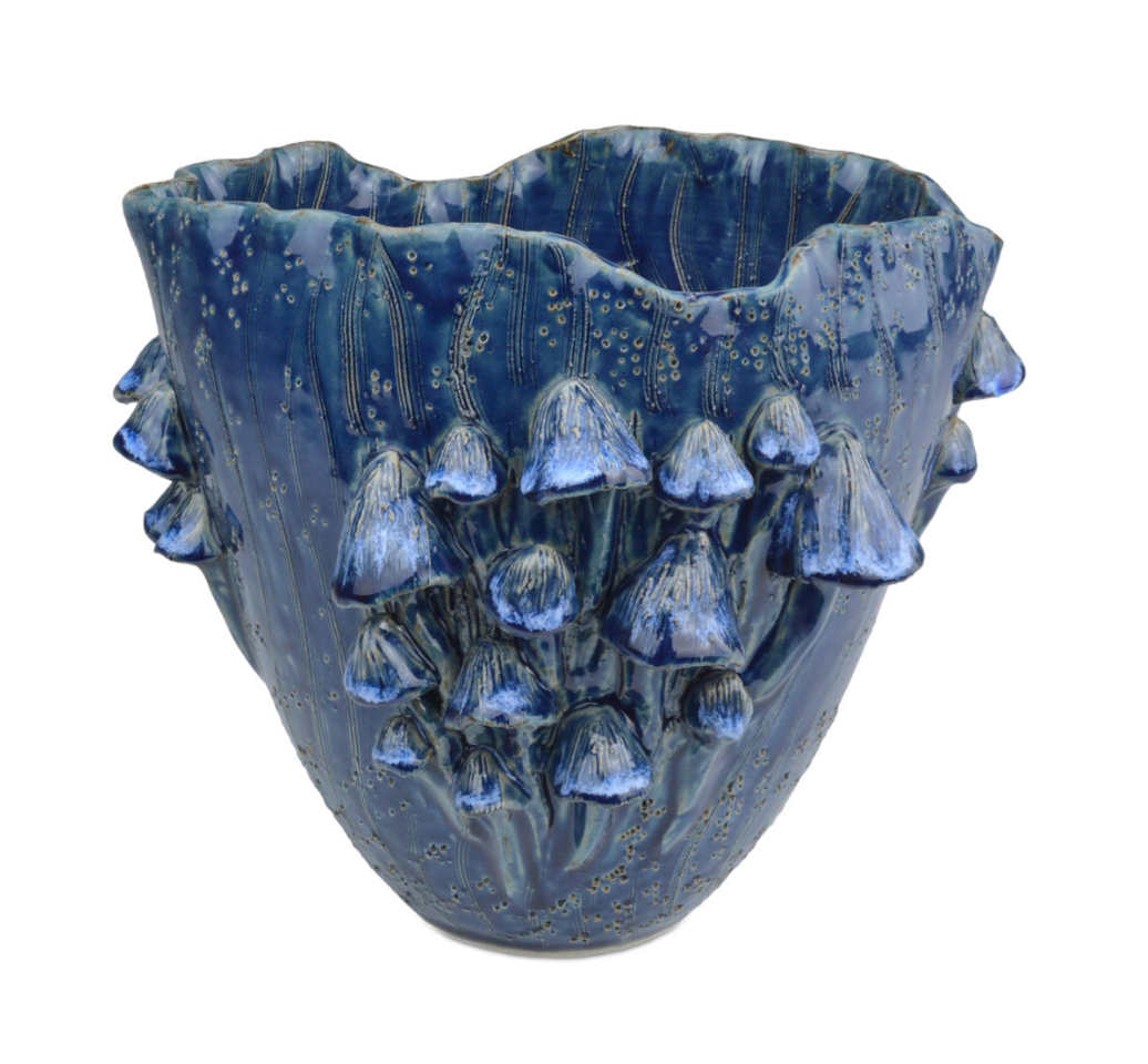 Conical Mushroom Vase 10.25x9"h