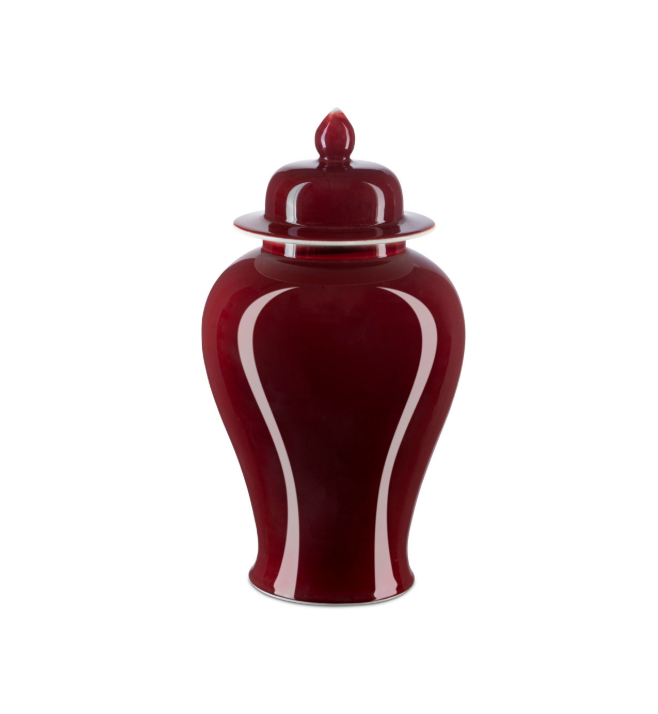 Oxblood Temple Jar 2  18.5"h