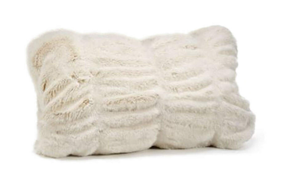 Couture Ivory Mink Faux Fur Pillow 12x22"