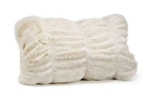 Couture Ivory Mink Faux Fur Pillow 12x22"