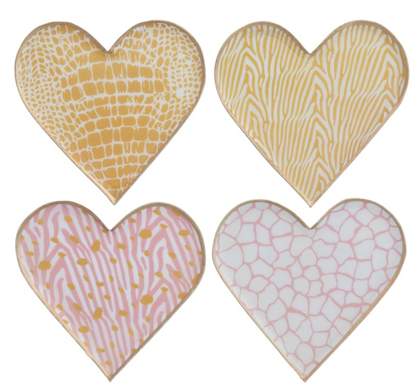 Enamaled Metal Heart Dish Asst