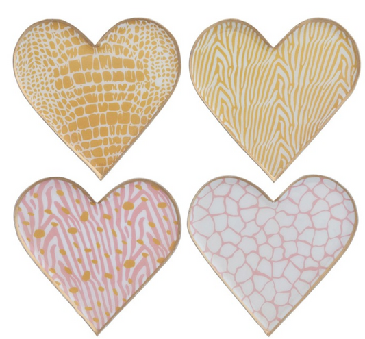 Enamaled Metal Heart Dish Asst