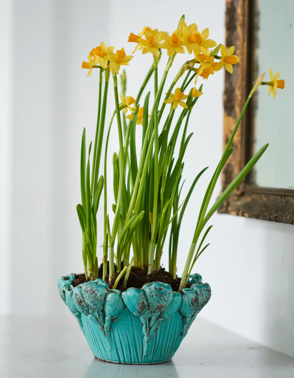 Le Fleur Bowl - Seafoam 10d x 5.5"h