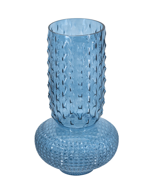 Blue Glass Vase 15"h