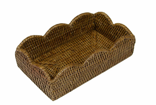 Rattan Scallop Guest Towel Holder