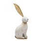 White Rabbit Figurine with Gold Iron Ears 24.8"h