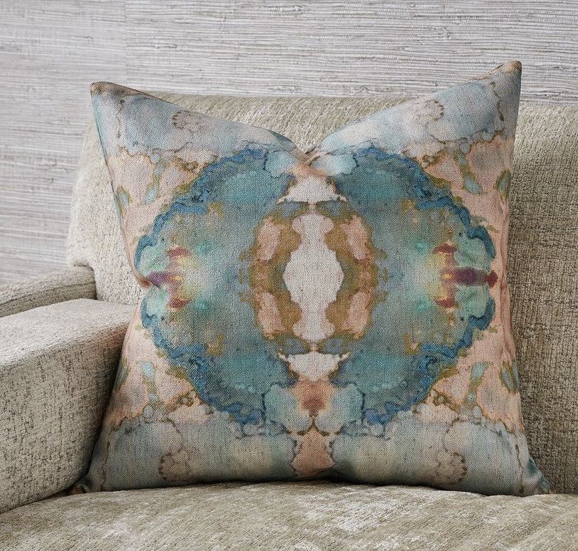 Spectrum Pillow - Blush/Aqua 20x20"
