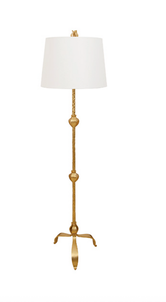 Belinda Iron Floor Lamp  - Gold Leaf 64.75"h