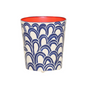 Oval Wastebasket Navy, Cream & Orange