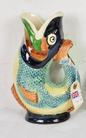 French Majolica Devon Fish Pitcher 7x7x10"h