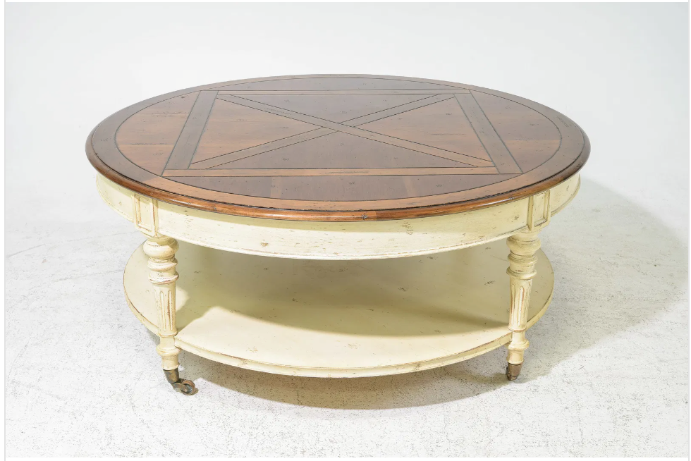 Painted Round 2 Tier Coffee Table -52x22"h