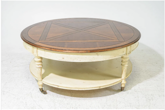 Painted Round 2 Tier Coffee Table -52x22"h