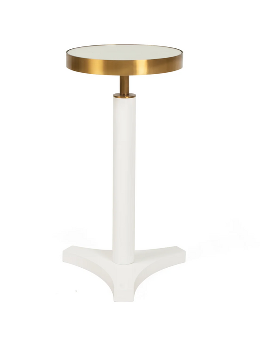 Fenway White Lacquer Table 24"