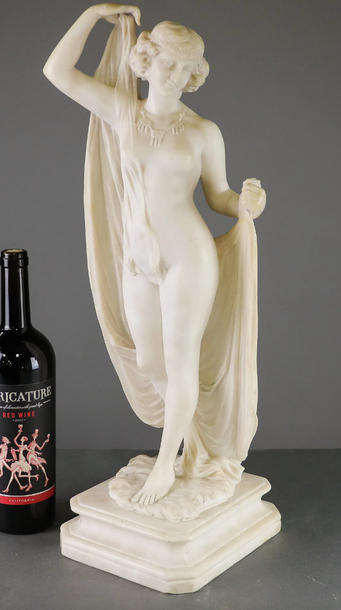 Art Nouveau Style Marble Figure 21"h