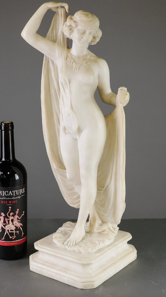 Art Nouveau Style Marble Figure 21"h
