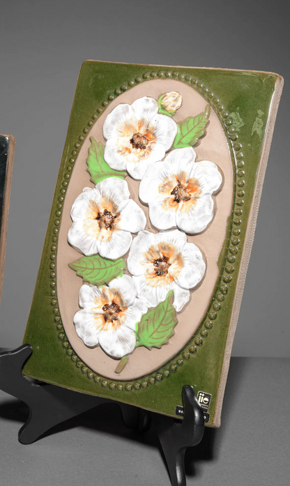 Asst. Jie. Gantofta Floral Ceramic Wall Plaques