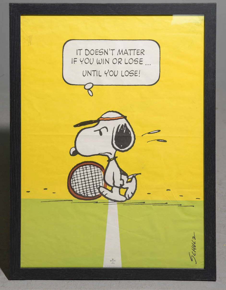 Vintage Snoopy Framed Poster 21.5x29.5"h