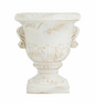 Decorative White Urn 9.5x9.5x10.5"h