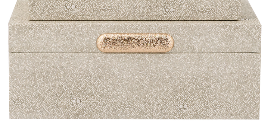 Gray Faux Leather Box 10x6x4"h