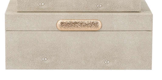 Gray Faux Leather Box 10x6x4"h