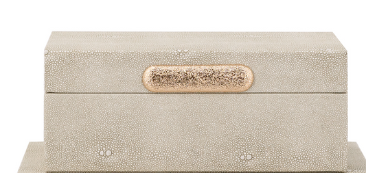 Gray Faux Leather Box 8.5x5x3.5"h
