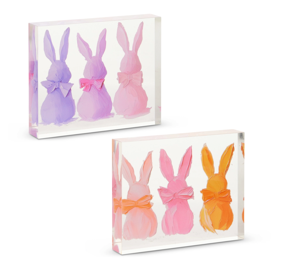 8" Frosted Acrylic Bunny Block