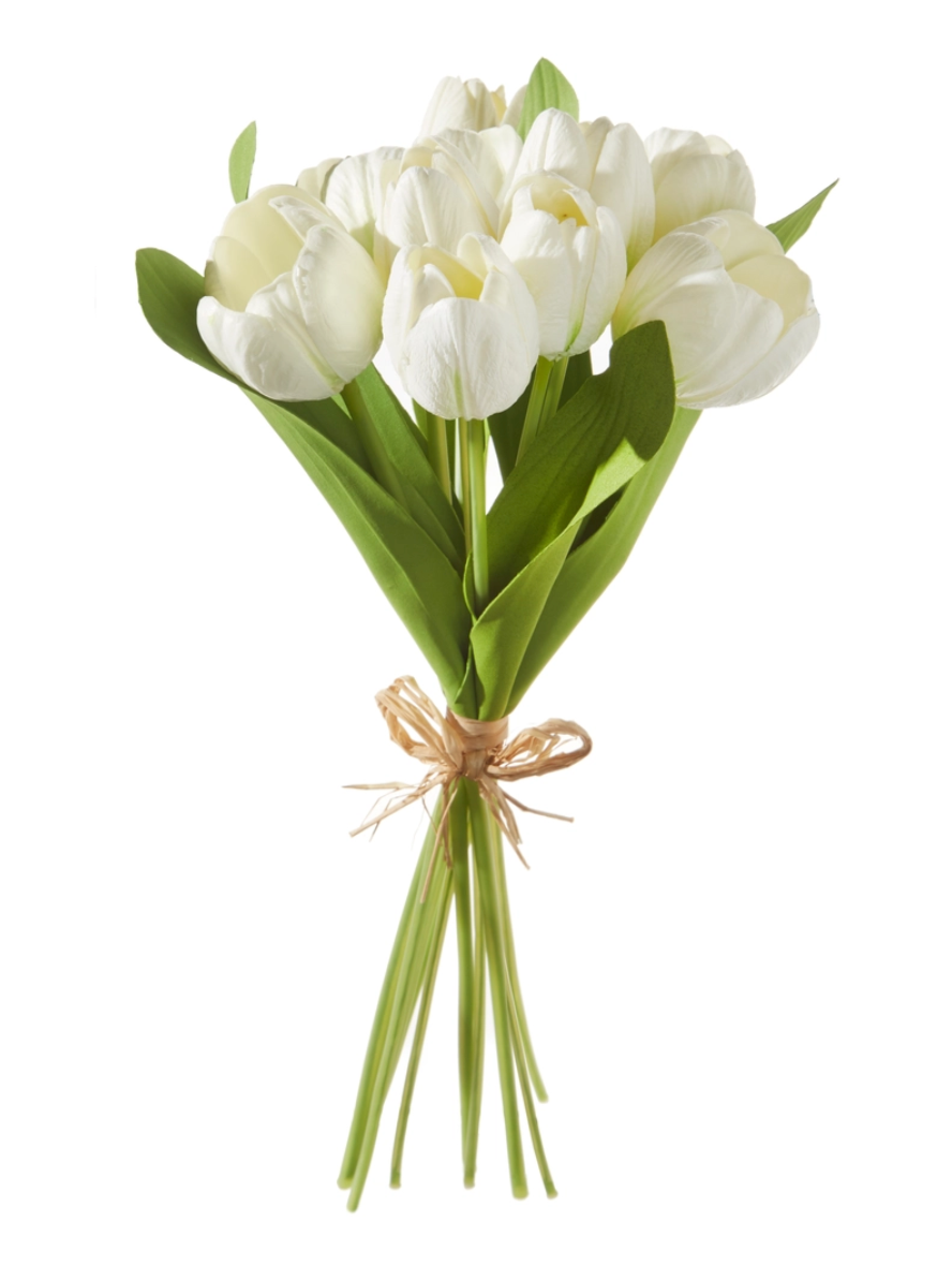 15" Real Touch White Tulip bundle