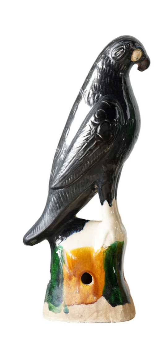 Hand Painted Porcelain Bird 17"h