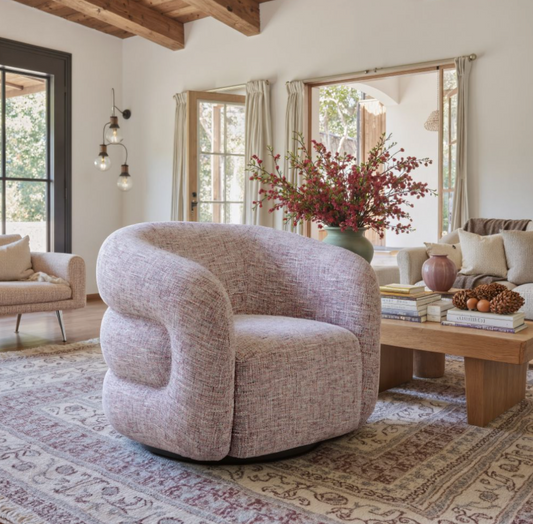 Refine Swivel Pink Tweed - 32.5x30.5x27.6"h
