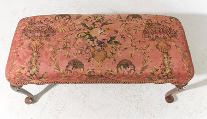 Upholstered Walnut Hall Bench 41x18x19.5"h