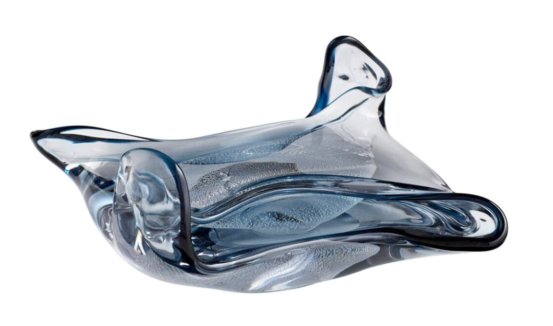 Blue Oppulence Sculptural Bowl 10.5x9x7"h