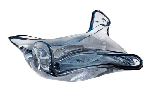 Blue Oppulence Sculptural Bowl 10.5x9x7"h