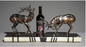 Art Deco Style Double Stag Statue  25.5 x 5.5 x 13"h
