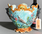 French Majolica Jardeniere 11x9x8.5"h