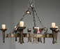 French Iron 6 Light Chandelier 33x23"h