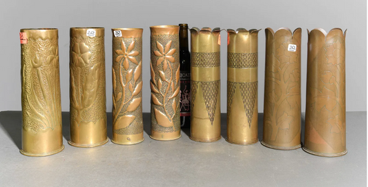 PAIR Trench Art Vases