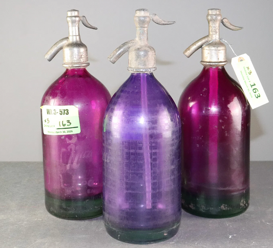 Vintage Seltzer Bottles Asst Colors 12"h