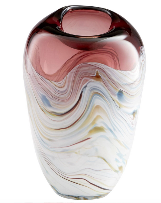 Sao Vase Purple and White 11"h