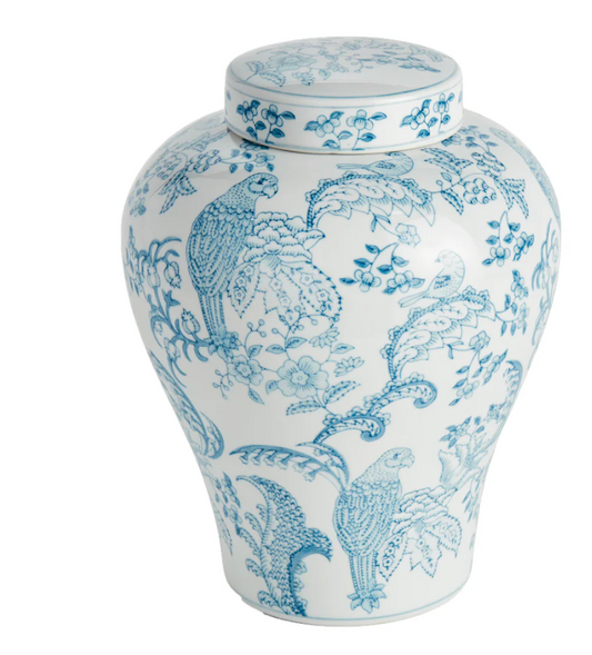 Monarch Parrot Ginger Jar 14"h