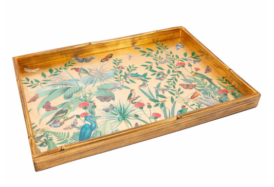 Golden Aviary Lacquer Large Tray