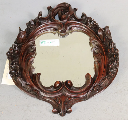 Black Forest Carved Oak Mirror14.5x18.5"h