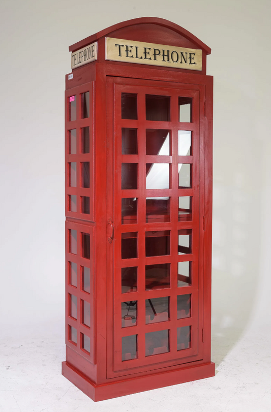 Brit. Phone Booth/Wine Cabinet 31x18x79.5"h