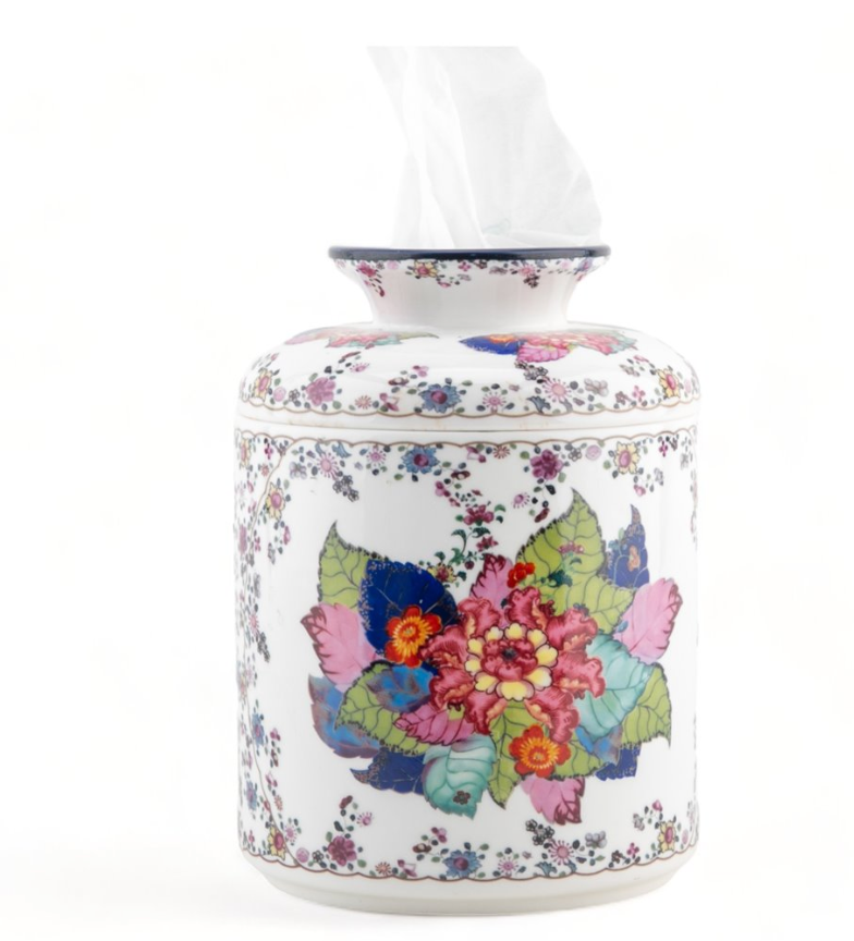 Tobacco Leaf Tissue Box 7"h