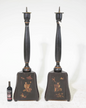 PAIR Vtg. Chinoiserie Candlestands 12x10x55"h