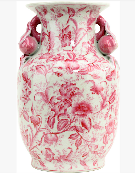 Pink Primrose Vase 8"d x 13"h